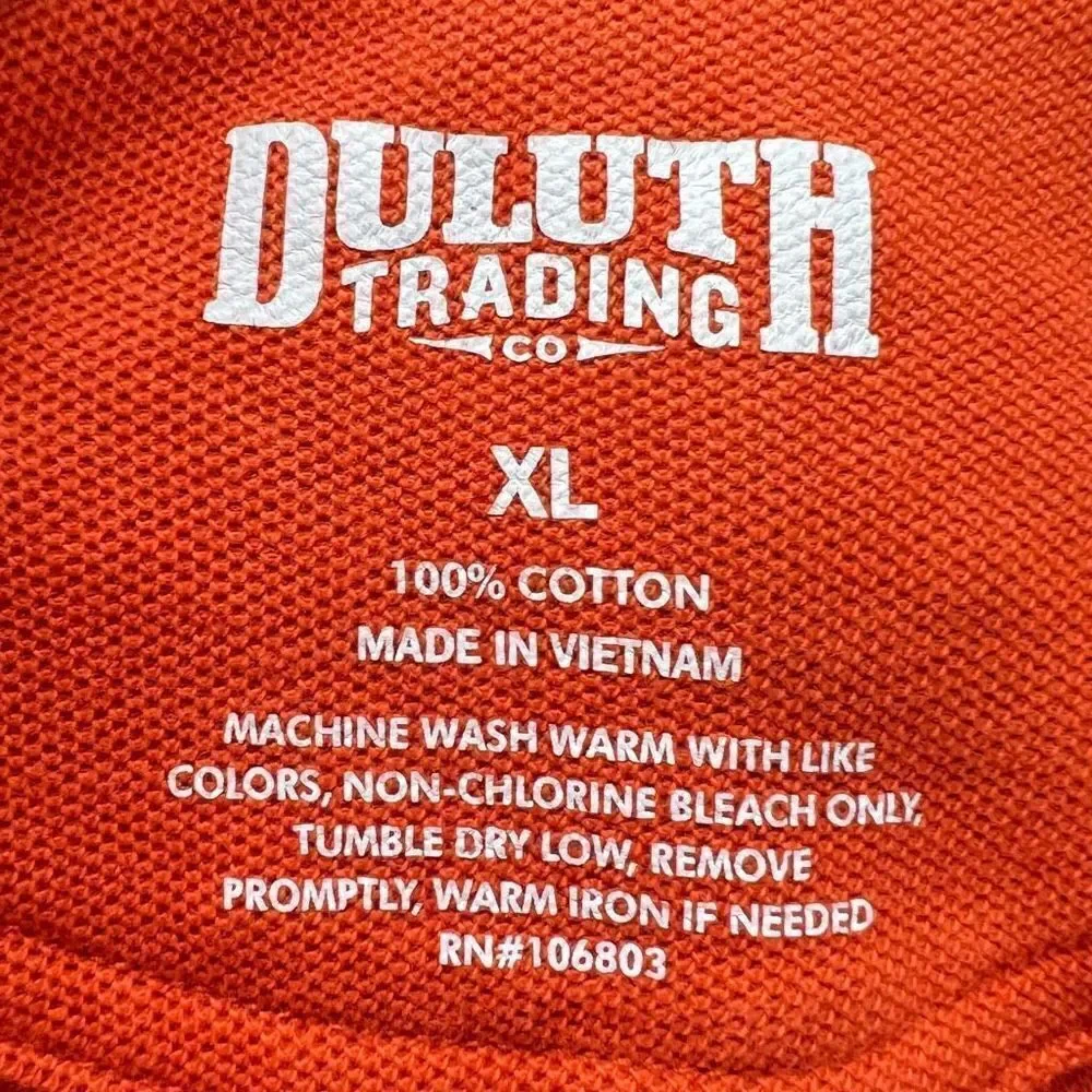 Duluth Trading Co. Polo Shirt Mens XL Orange Short Sleeve Outdoors Pocket Work - Picture 9 of 14